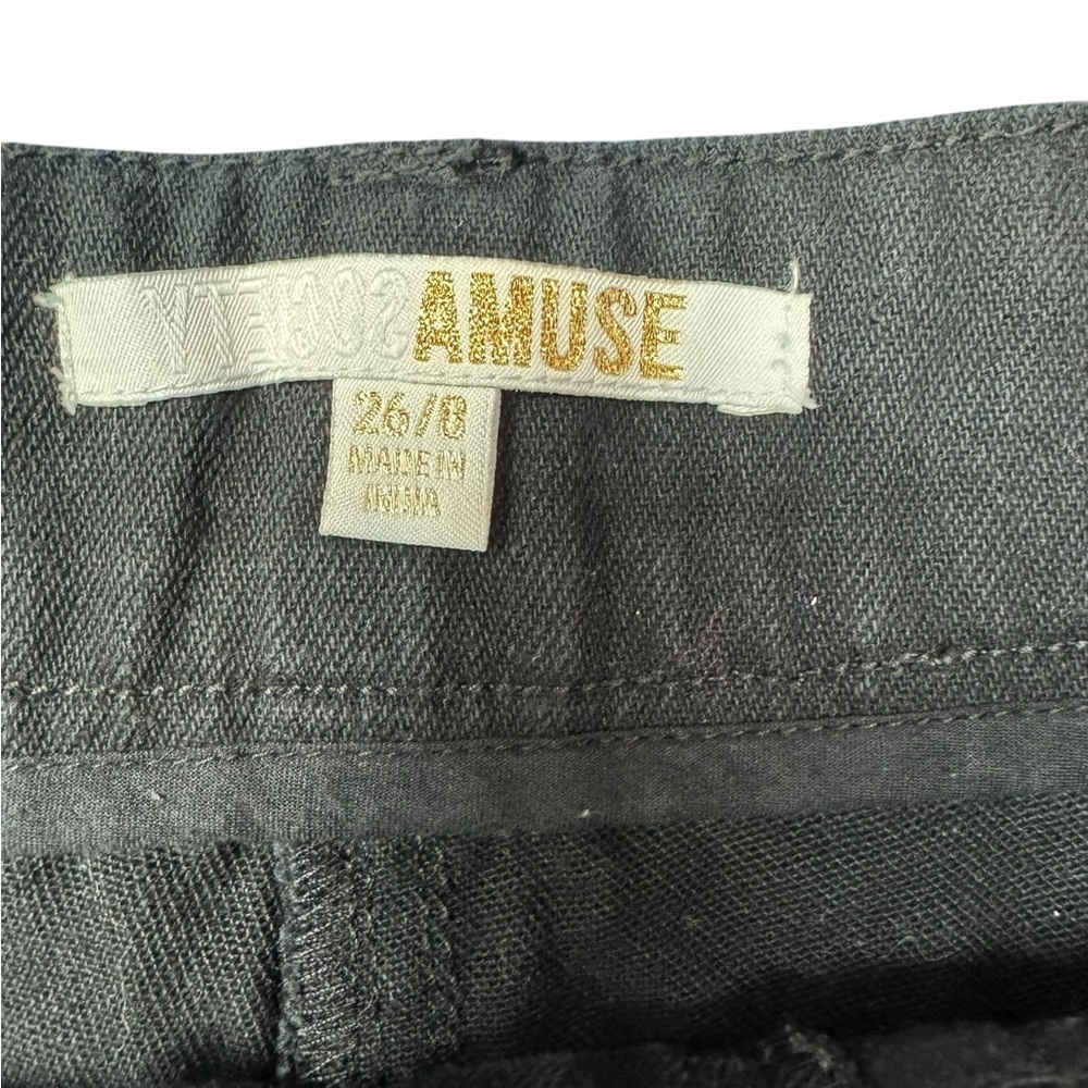 AMUSE SOCIETY.    Black and Gold Jean Shorts with Studded Embellishments - Picture 2 of 6